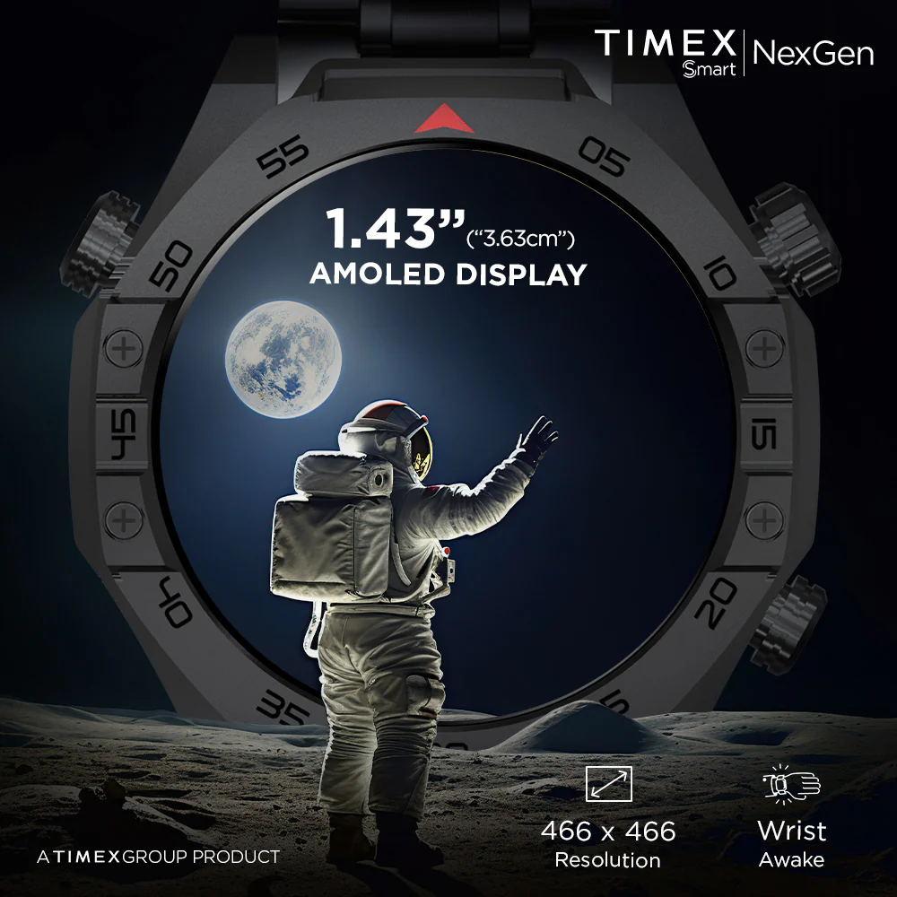 Timex Smart NexGen 1.43 inches (3.6cm) Display with Functional Crown and BT Calling Smartwatch For Unisex - TWTXW700T - Image 5