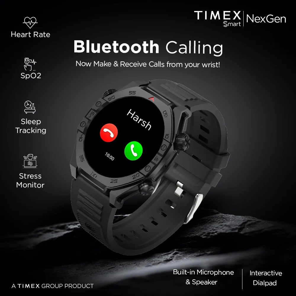 Timex Smart NexGen 1.43 inches (3.6cm) Display with Functional Crown and BT Calling Smartwatch For Unisex - TWTXW702T - Image 7