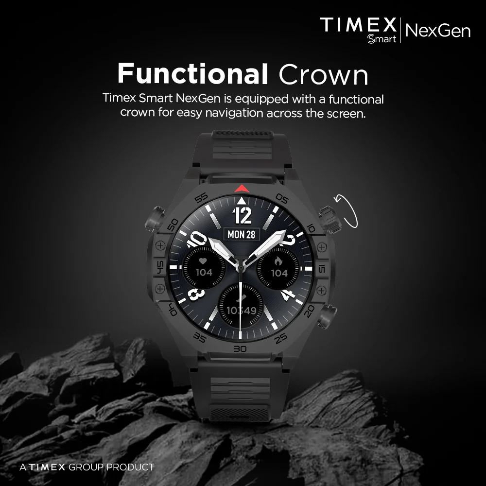 Timex Smart NexGen 1.43 inches (3.6cm) Display with Functional Crown and BT Calling Smartwatch For Unisex - TWTXW702T - Image 8