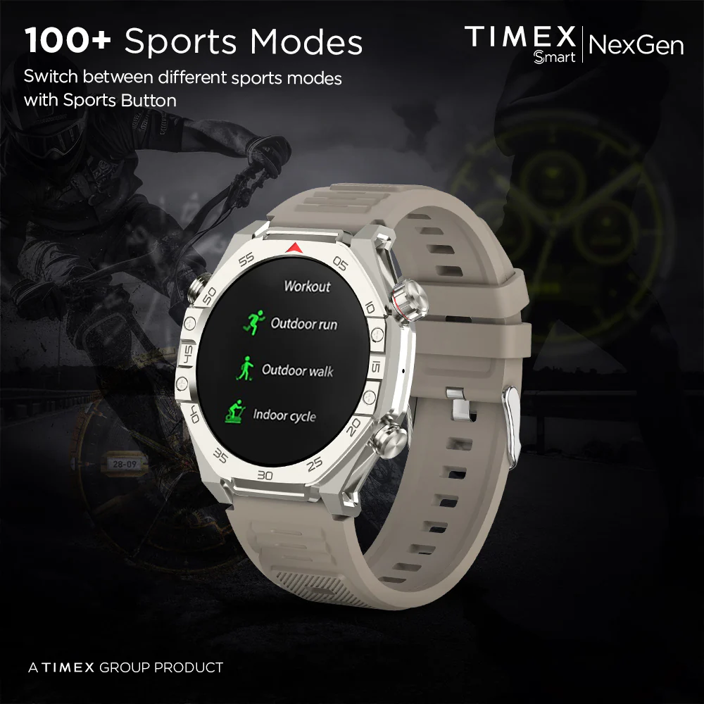 Timex Smart NexGen 1.43 inches (3.6cm) Display with Functional Crown and BT Calling Smartwatch For Unisex - TWTXW703T - Image 4