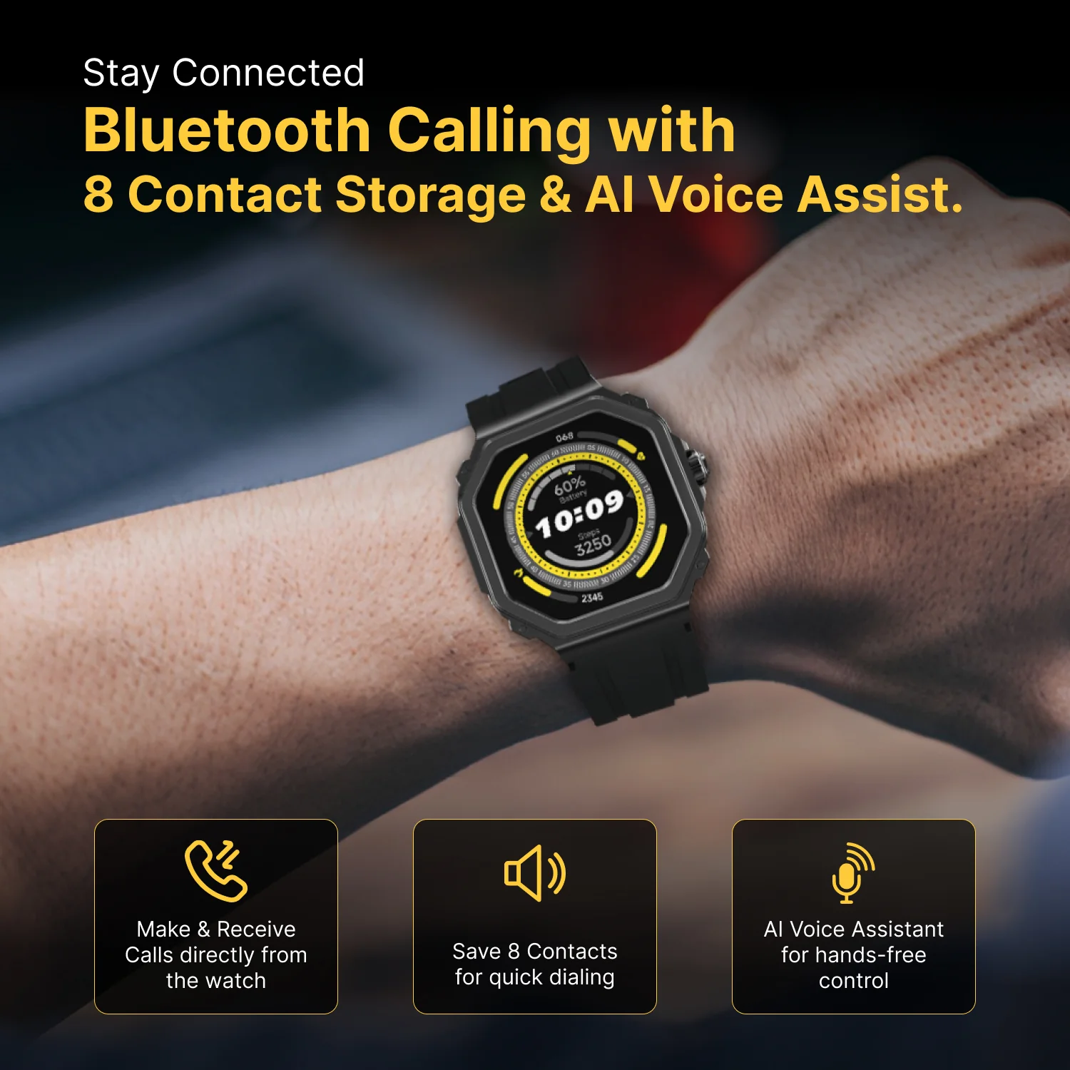 TIMEX Smart Nova 1.43 inches (3.6cm) AMOLED Display with Functional Crown and BT Calling Smartwatch for Unisex - TWTXW1000T - Image 6