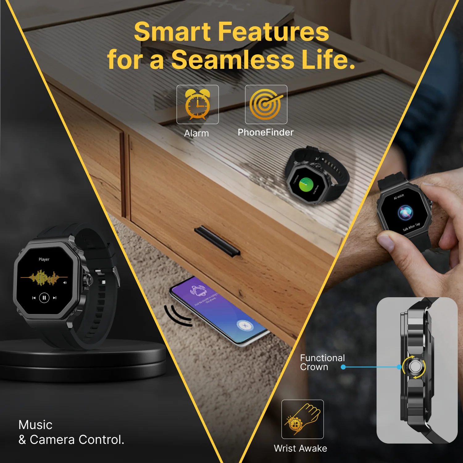 TIMEX Smart Nova 1.43 inches (3.6cm) AMOLED Display with Functional Crown and BT Calling Smartwatch for Unisex - TWTXW1000T - Image 8
