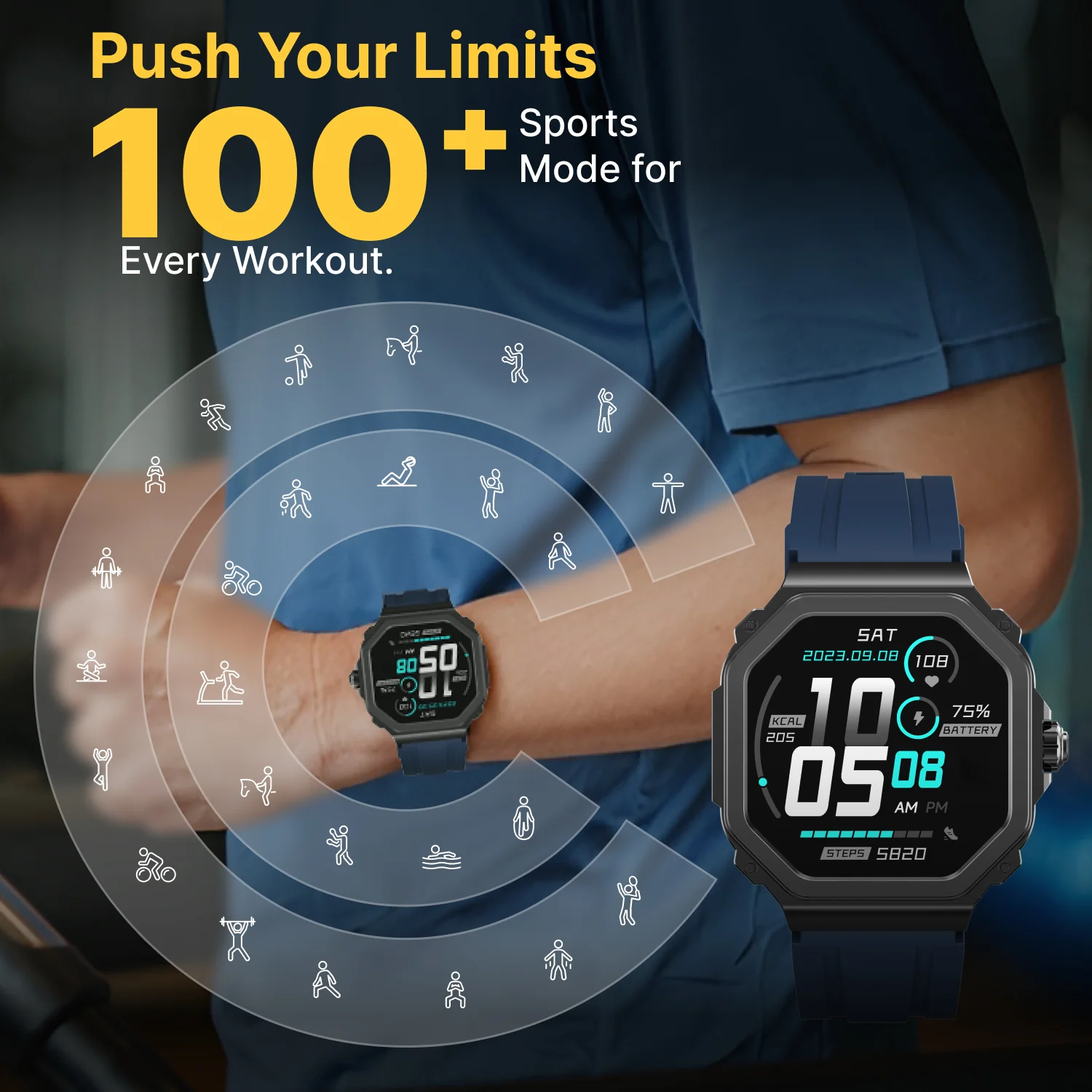 TIMEX Smart Nova 1.43 inches (3.6cm) AMOLED Display with Functional Crown and BT Calling Smartwatch for Unisex - TWTXW1001T - Image 5