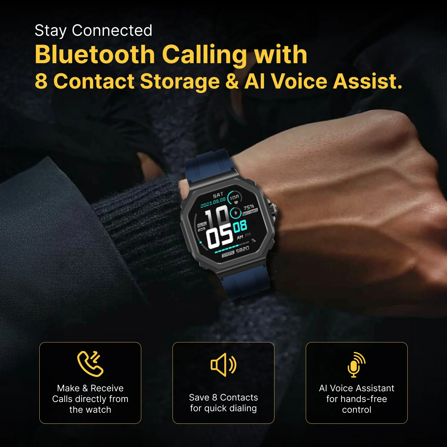 TIMEX Smart Nova 1.43 inches (3.6cm) AMOLED Display with Functional Crown and BT Calling Smartwatch for Unisex - TWTXW1001T - Image 9