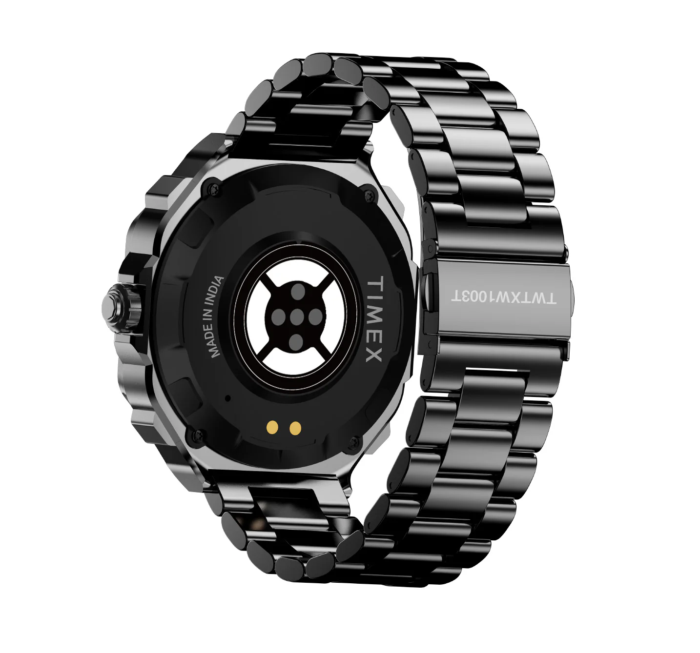 TIMEX Smart Nova 1.43 inches (3.6cm) AMOLED Display with Functional Crown, Stainless Steel Bracelet and BT Calling Smartwatch for Unisex - TWTXW1003T - Image 3