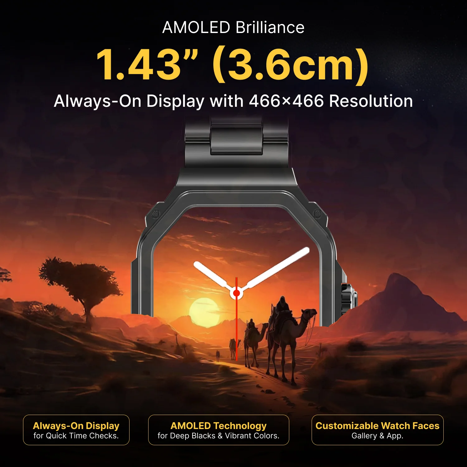TIMEX Smart Nova 1.43 inches (3.6cm) AMOLED Display with Functional Crown, Stainless Steel Bracelet and BT Calling Smartwatch for Unisex - TWTXW1003T - Image 5