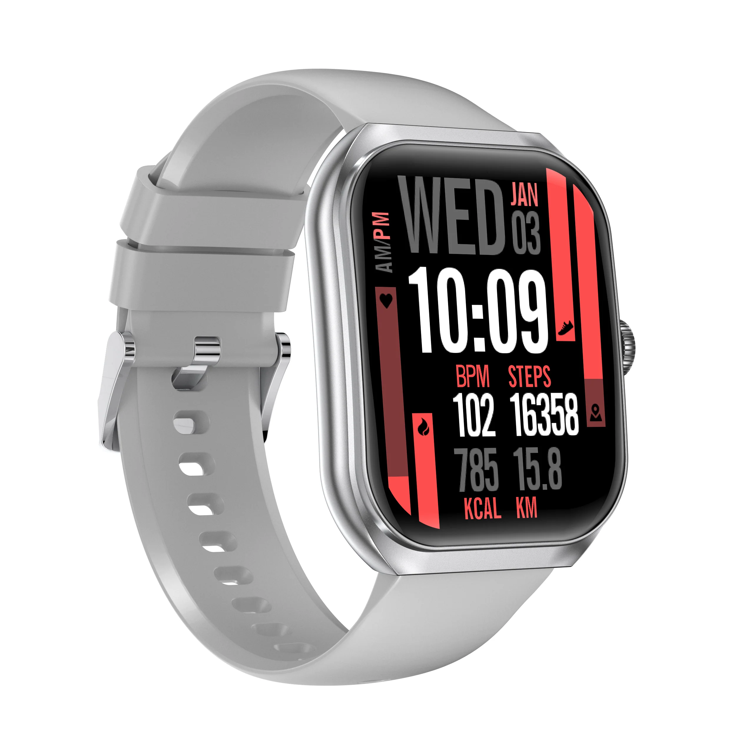 Timex Smart Progen 1.95 inches (4.95 cm) Curved AMOLED Display with Functional Crown and BT Calling Smartwatch For Unisex - TWTXW802T - Image 2