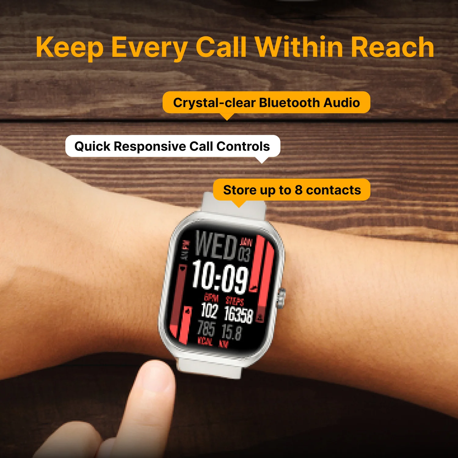 Timex Smart Progen 1.95 inches (4.95 cm) Curved AMOLED Display with Functional Crown and BT Calling Smartwatch For Unisex - TWTXW802T - Image 4