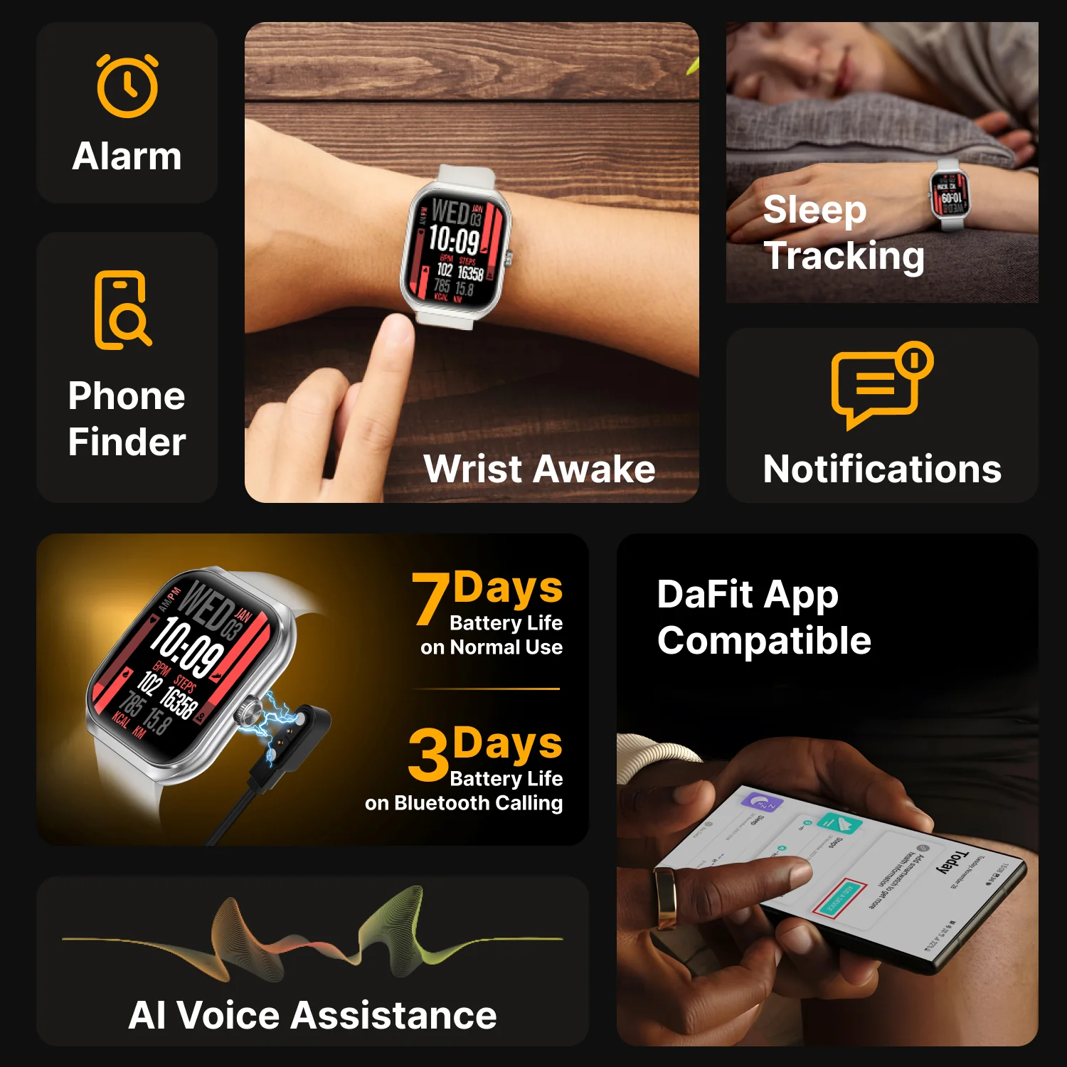 Timex Smart Progen 1.95 inches (4.95 cm) Curved AMOLED Display with Functional Crown and BT Calling Smartwatch For Unisex - TWTXW802T - Image 6