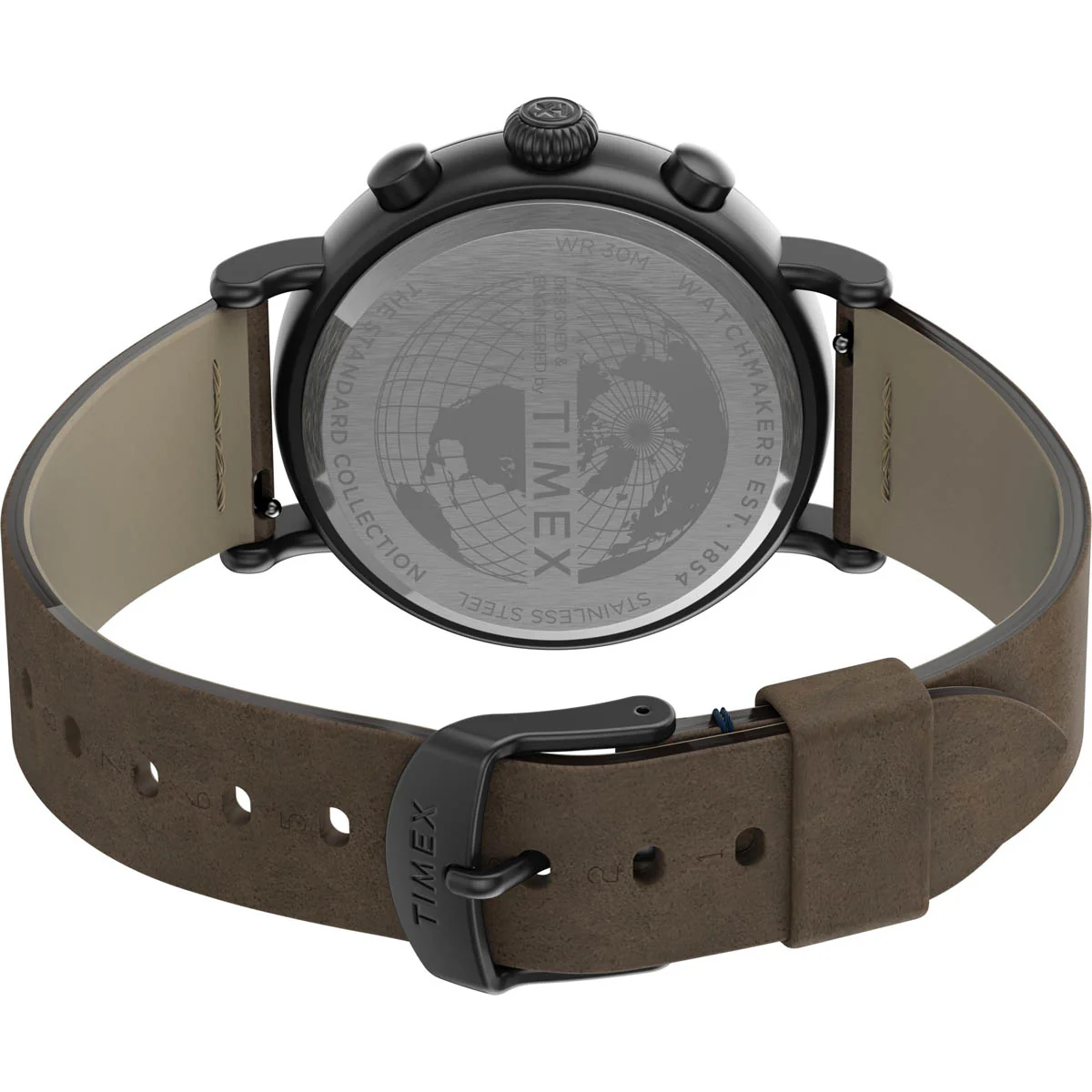 Timex Essential Collection Men's Quartz Analog Gunmetal Dial Round Case Leather-Strap Function Watch -TW2T69000 - Image 3