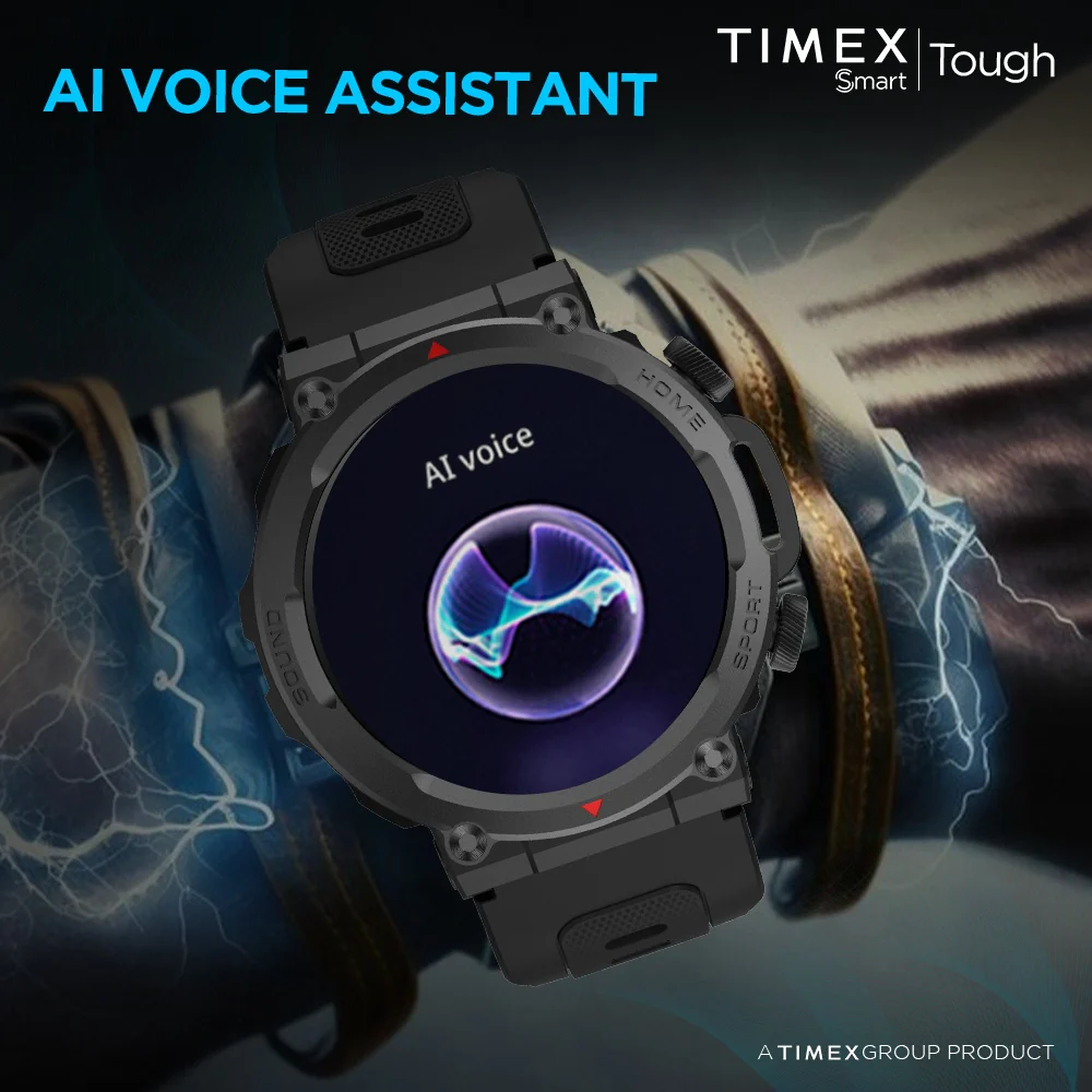 Timex Tough 1.43 inches Round AMOLED Rugged Smartwatch with 466x466 Pixel Resolution| Functional Crown|Bluetooth Calling| Metallic Body|Always On Display|AI Voice Assist|100 Sports Modes|100 Watchfaces|Upto 7 Days Battery(Normal Usage) - TWTXW602T - Image 7