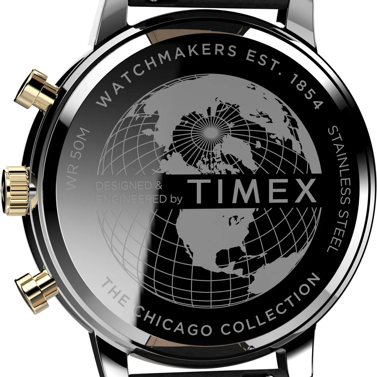 Chicago Chronograph 45mm Leather Strap Watch - Image 4