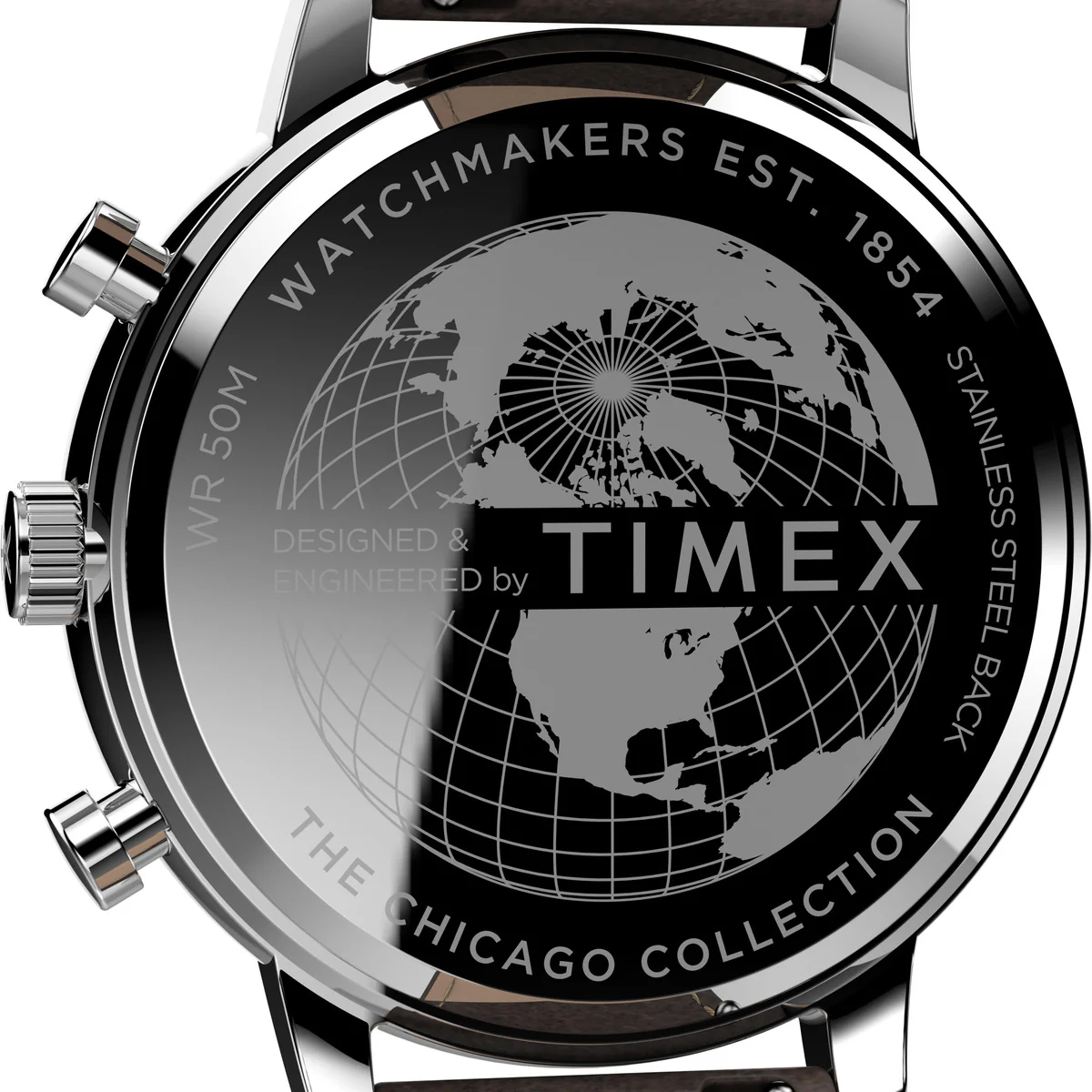 Chicago Chronograph 45mm Leather Strap Watch - Image 4