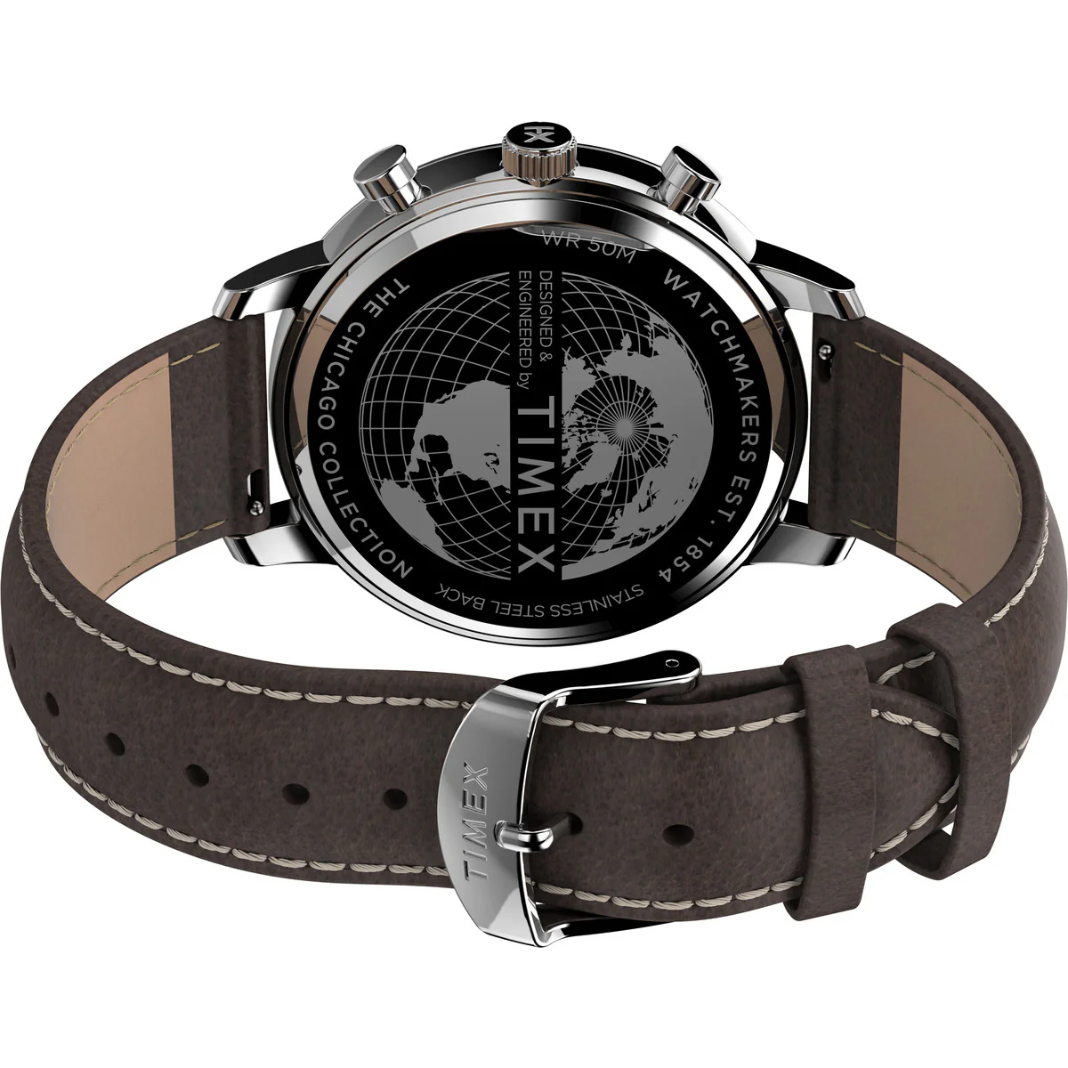 Chicago Chronograph 45mm Leather Strap Watch - Image 5