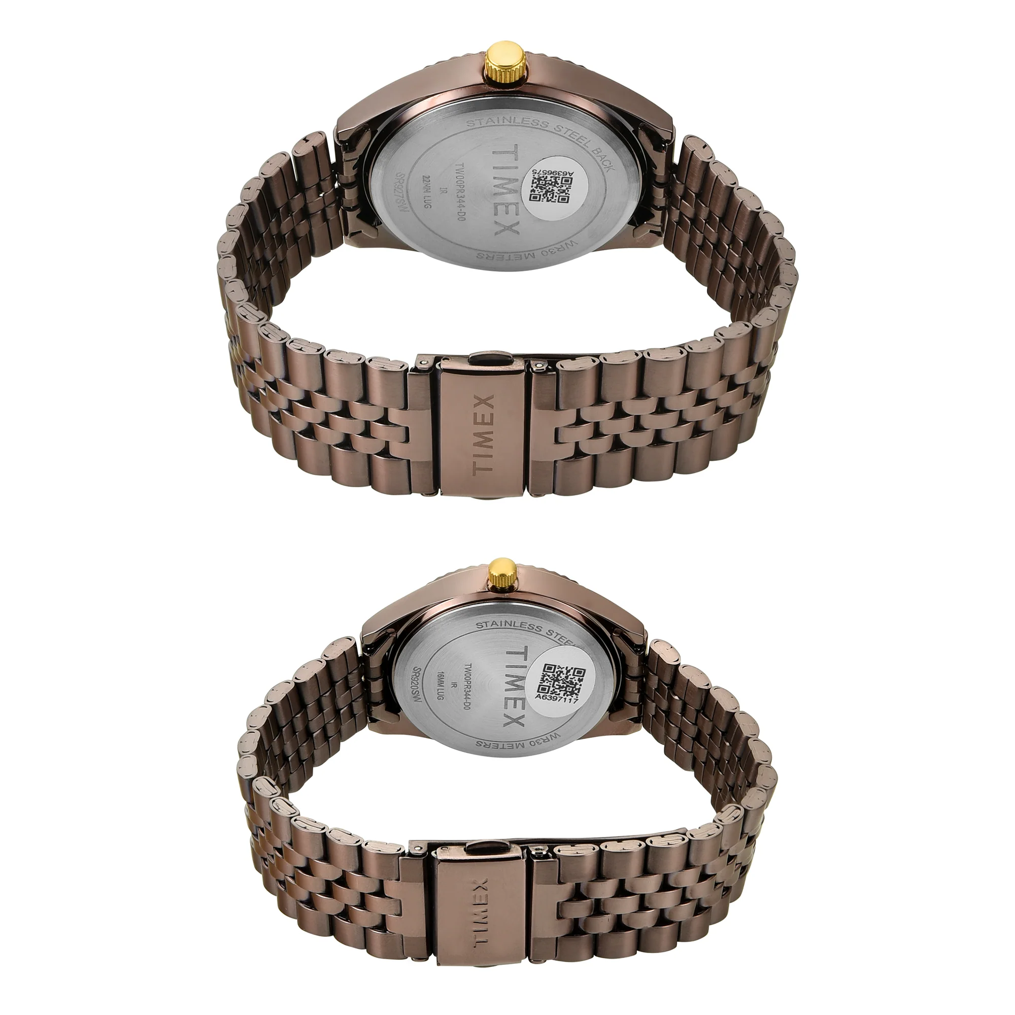 TIMEX Trendline Brown Round Dial Analog Pair's Watch - TW00PR344 - Image 2
