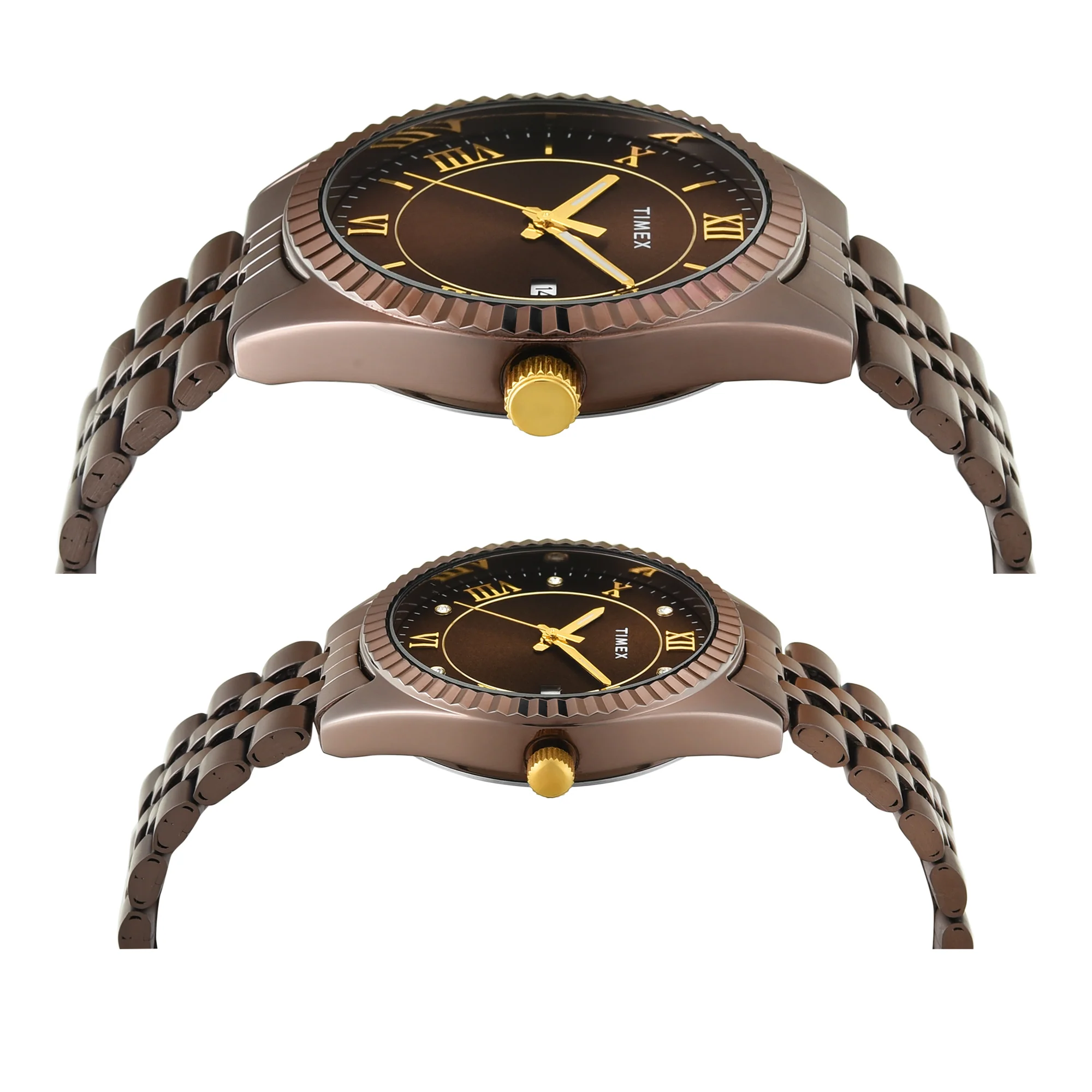 TIMEX Trendline Brown Round Dial Analog Pair's Watch - TW00PR344 - Image 4
