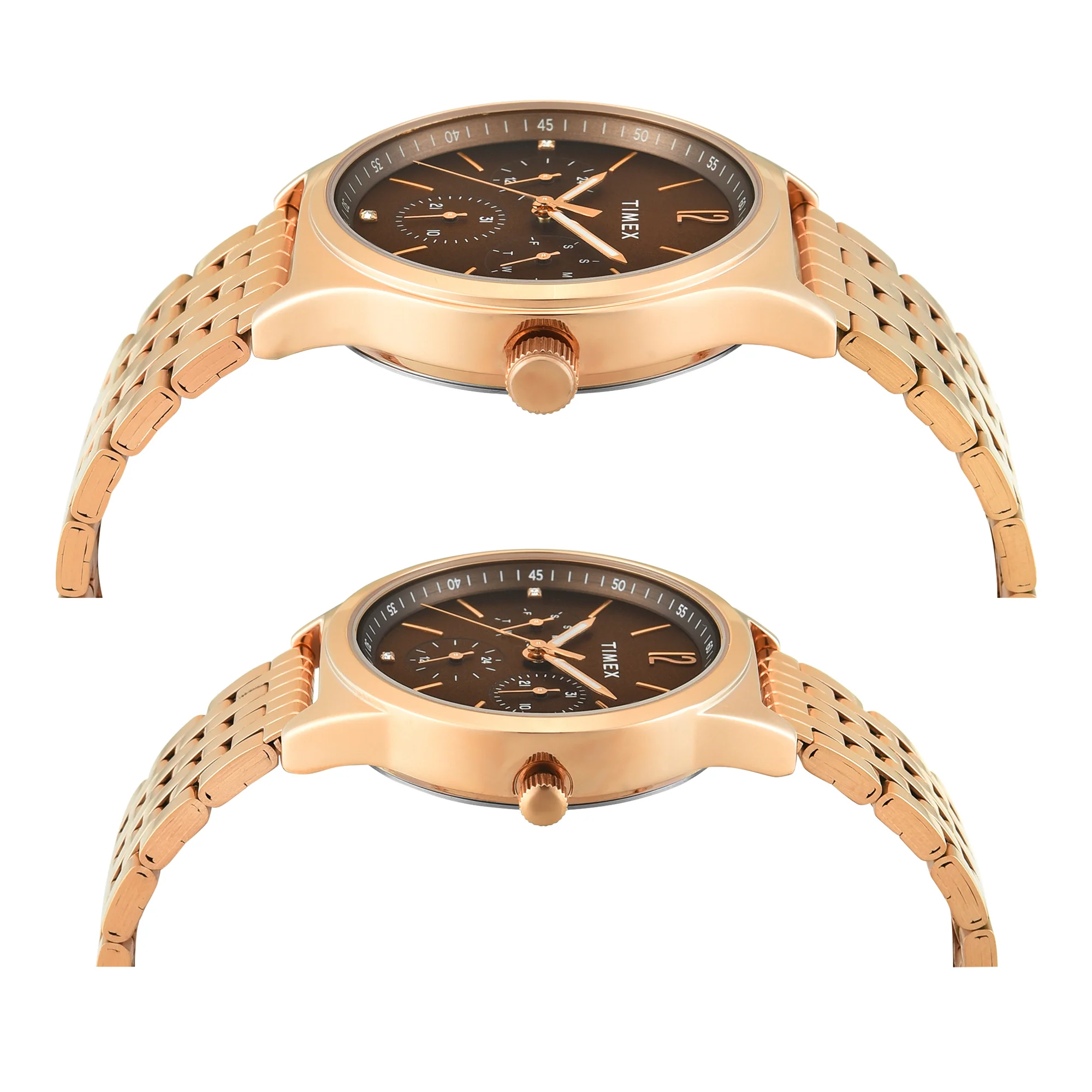 TIMEX Trendline Brown Round Dial Analog Pair's Watch - TW00PR349 - Image 4