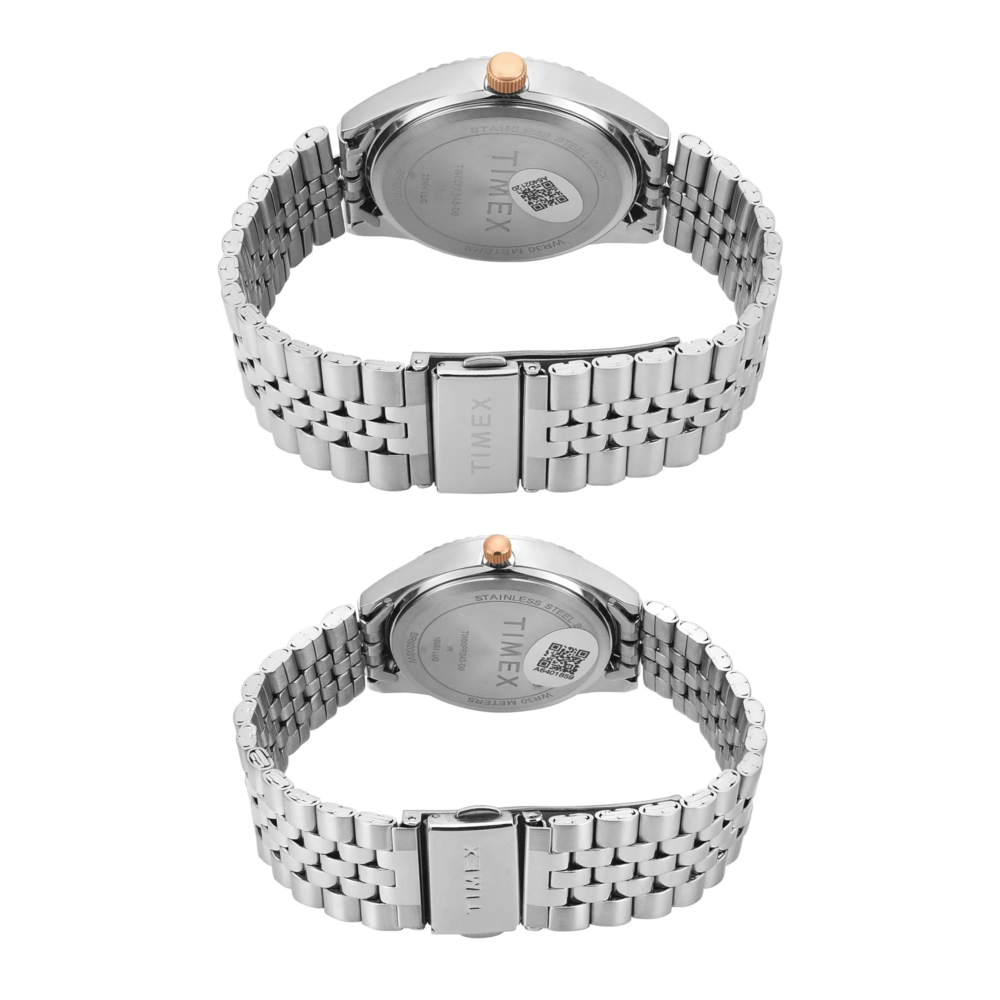 TIMEX Trendline Silver Round Dial Analog Pair's Watch - TW00PR343 - Image 2