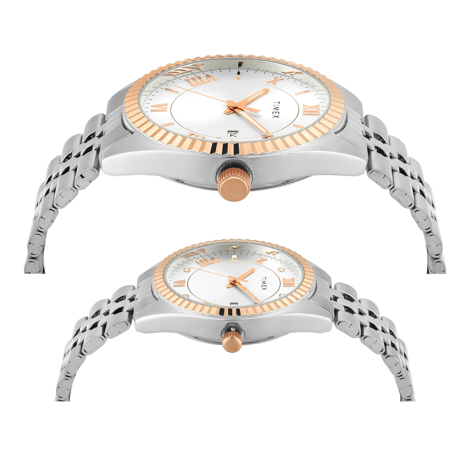 TIMEX Trendline Silver Round Dial Analog Pair's Watch - TW00PR343 - Image 4