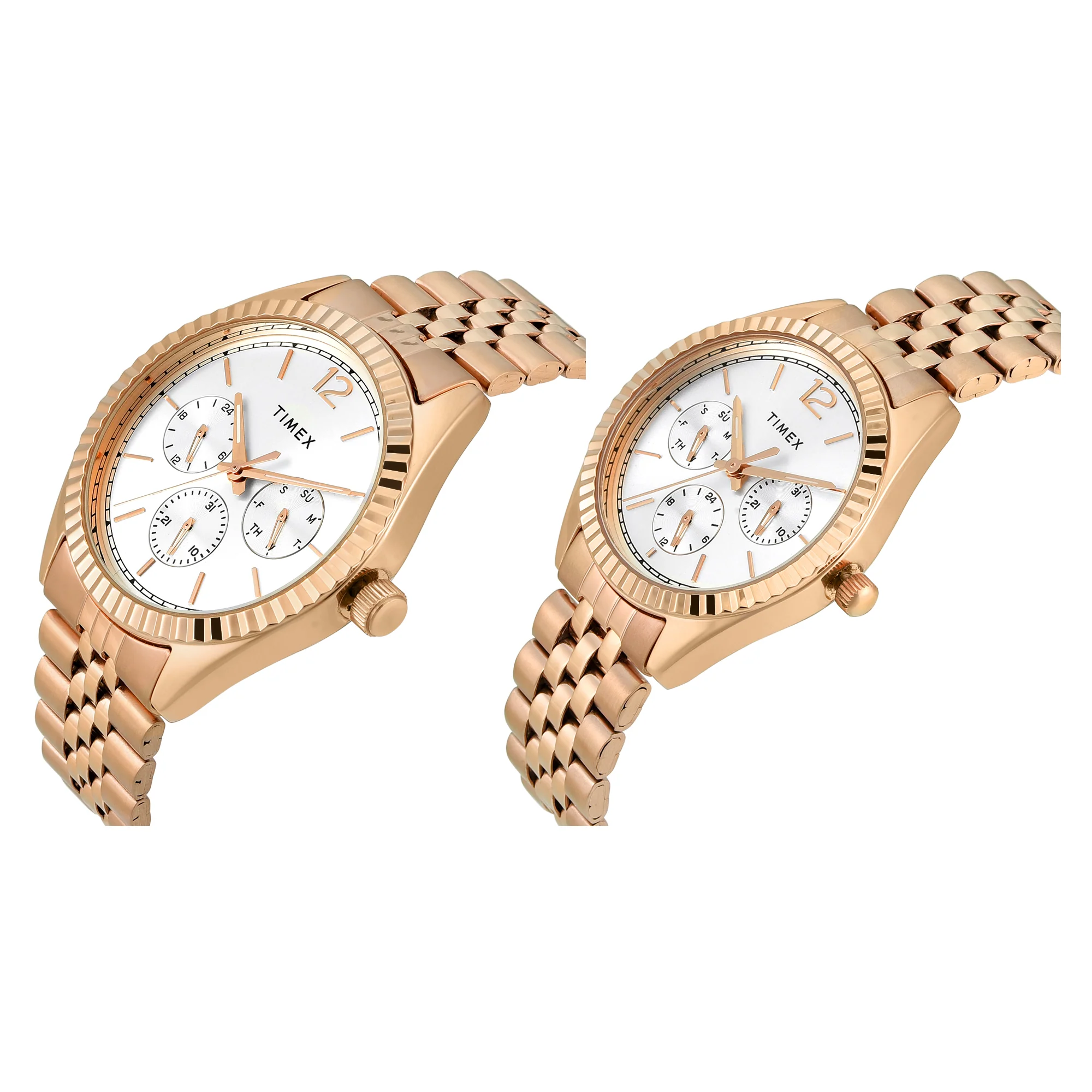TIMEX Trendline Silver Round Dial Analog Pair's Watch - TW00PR346 - Image 3