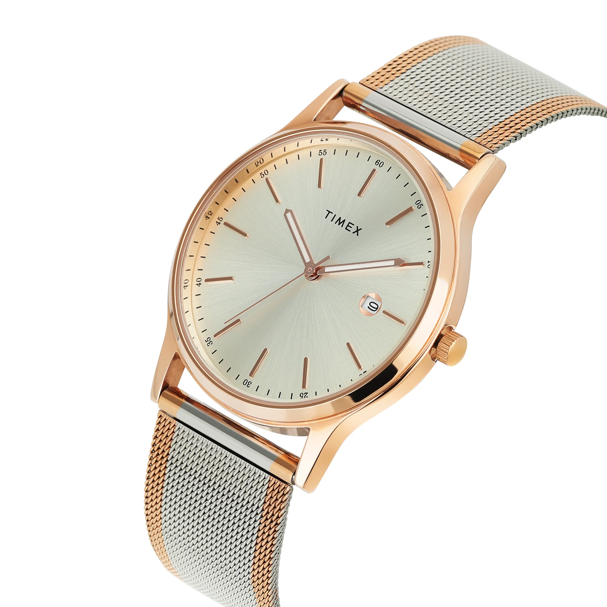 TIMEX Unisex Beige Round Dial Analog Pair Watch - TW00ZR513 - Image 2