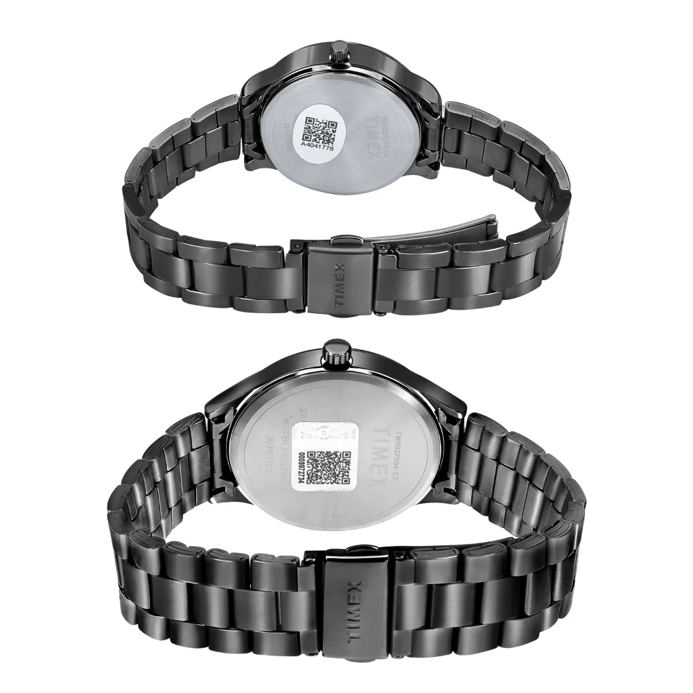 Timex Unisex Black Round Analog Pair Watch- TW00ZP007 - Image 6