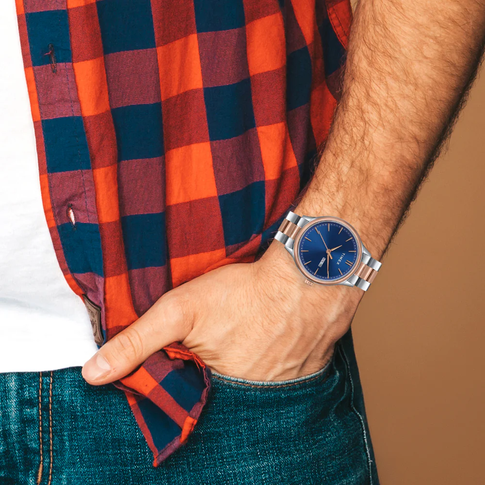 Timex Unisex Blue Round Analog Pair Watch- TW00ZP006 - Image 3