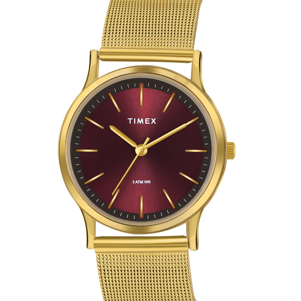 Timex Unisex Burgundy Round Analog Pair Watch- TW00ZP001 - Image 4