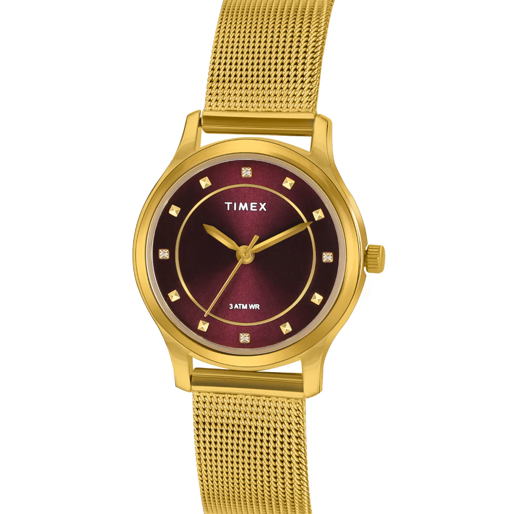 Timex Unisex Burgundy Round Analog Pair Watch- TW00ZP001 - Image 7