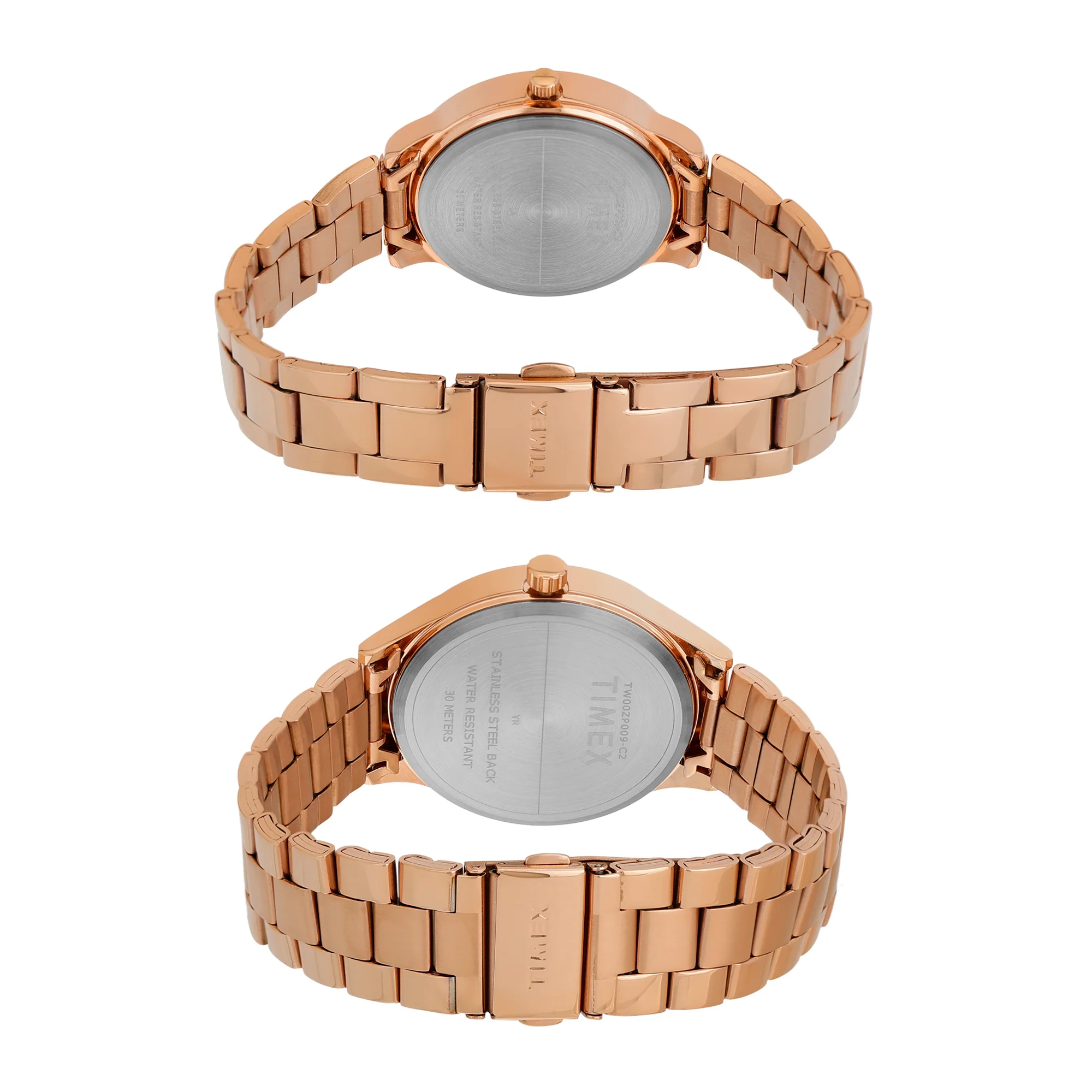 Timex Unisex Silver Round Analog Pair Watch- TW00ZP008 - Image 8