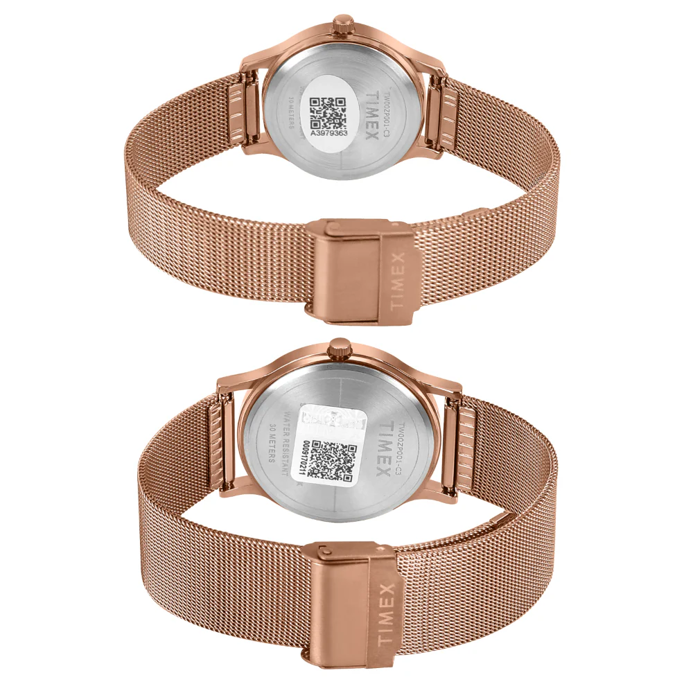 Timex Unisex Teal Round Analog Pair Watch- TW00ZP002 - Image 6