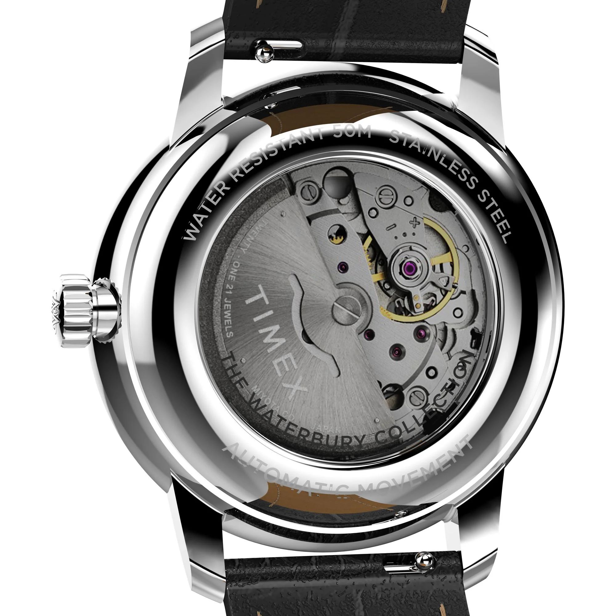 TIMEX Waterbury Black Round Dial Mechanical Automatic Men's Watch - TW2Y23000UJ - Image 4