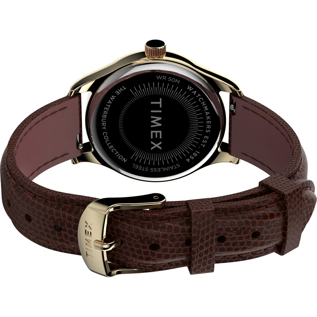 Waterbury Traditional 34mm Leather Strap Watch - Image 5