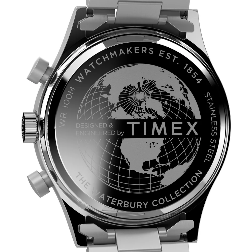 Waterbury Traditional Fly Back Chronograph 43mm Stainless Steel Bracelet Watch - Image 3
