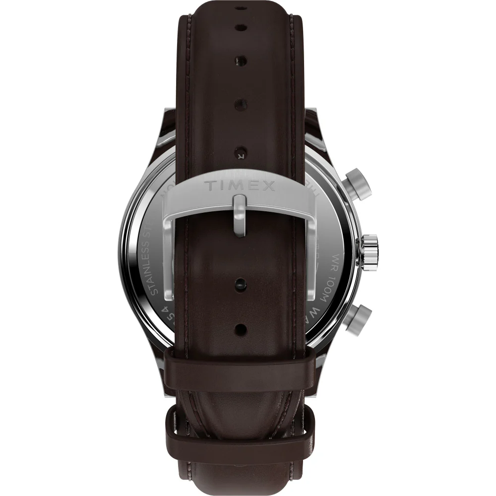 Waterbury Traditional Fly Back Chronograph 43mm Leather Strap Watch - Image 4