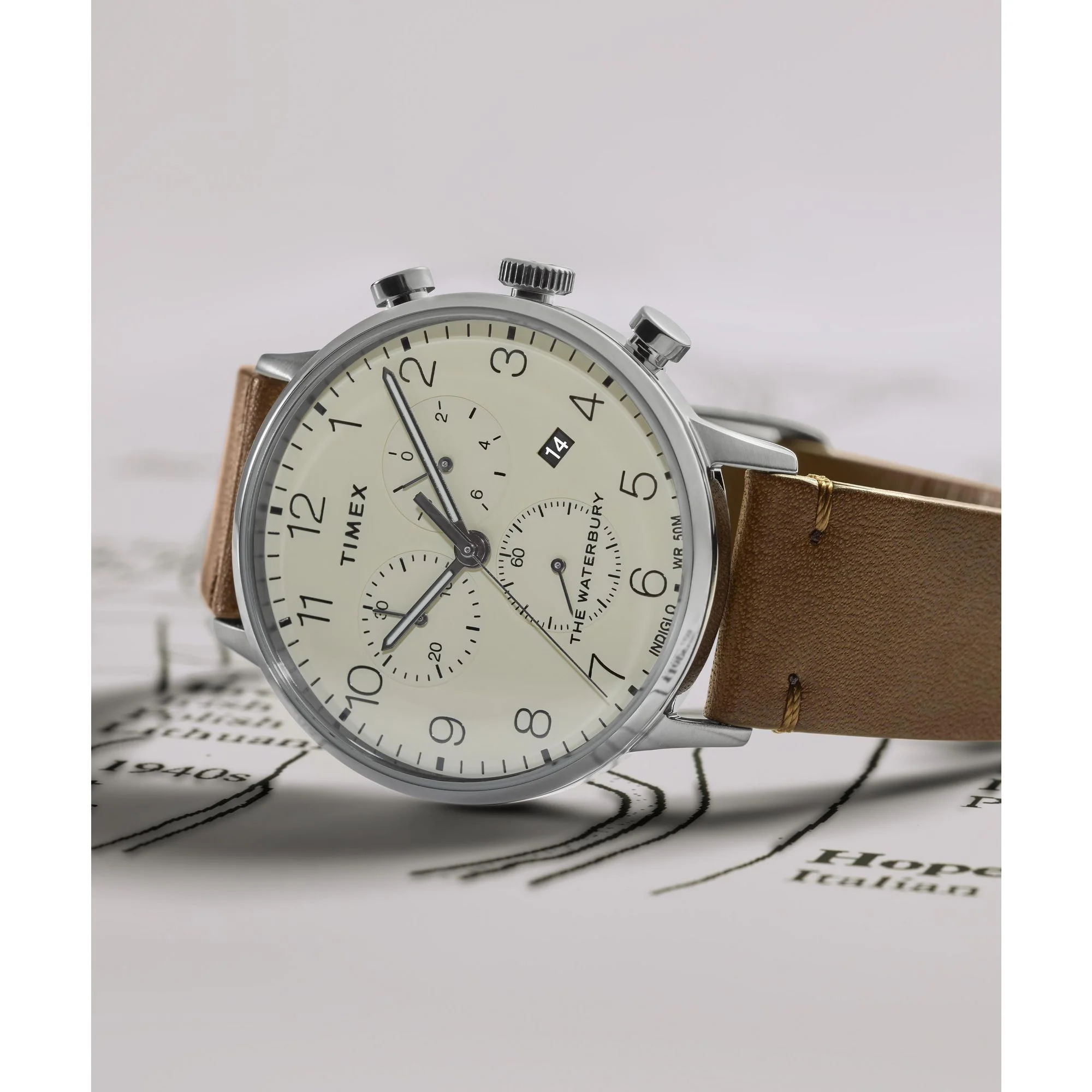 TIMEX Waterbury Men Cream Round Dial Analog Watch - TW2W50900UJ - Image 2