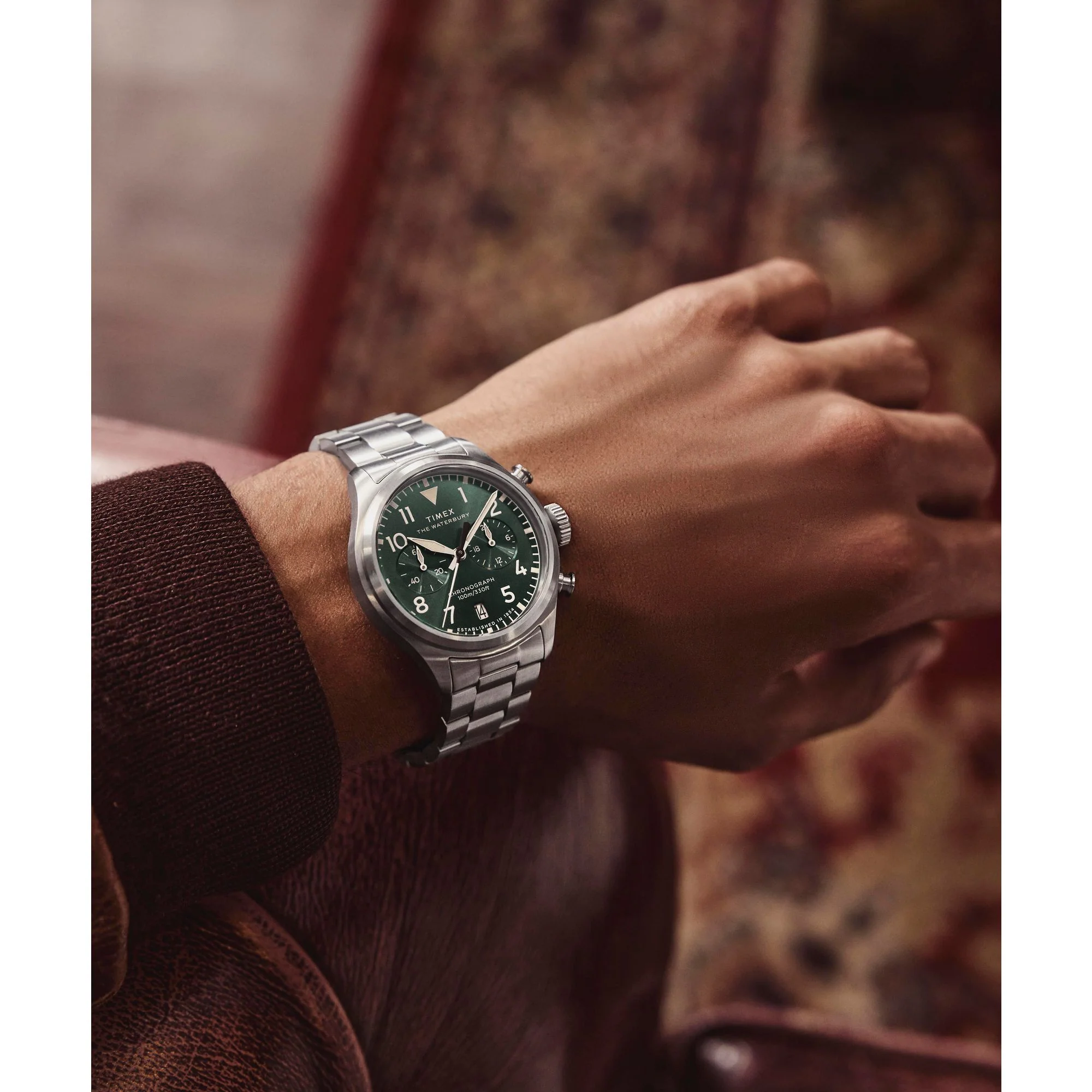 TIMEX Waterbury Traditional Green Round Dial Analog Men's Watch - TW2Y19100IK - Image 8