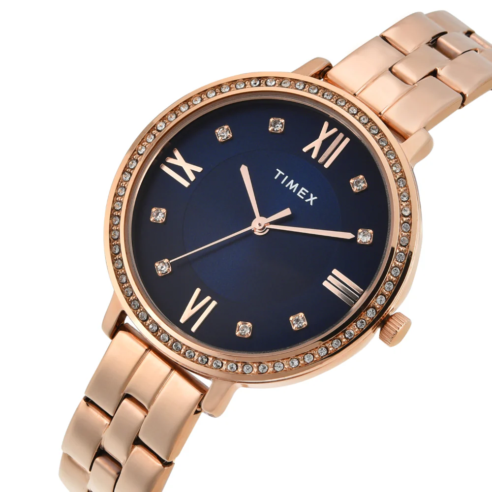 Timex Women Blue Round Analog Dial Watch- TWEL14709 - Image 2