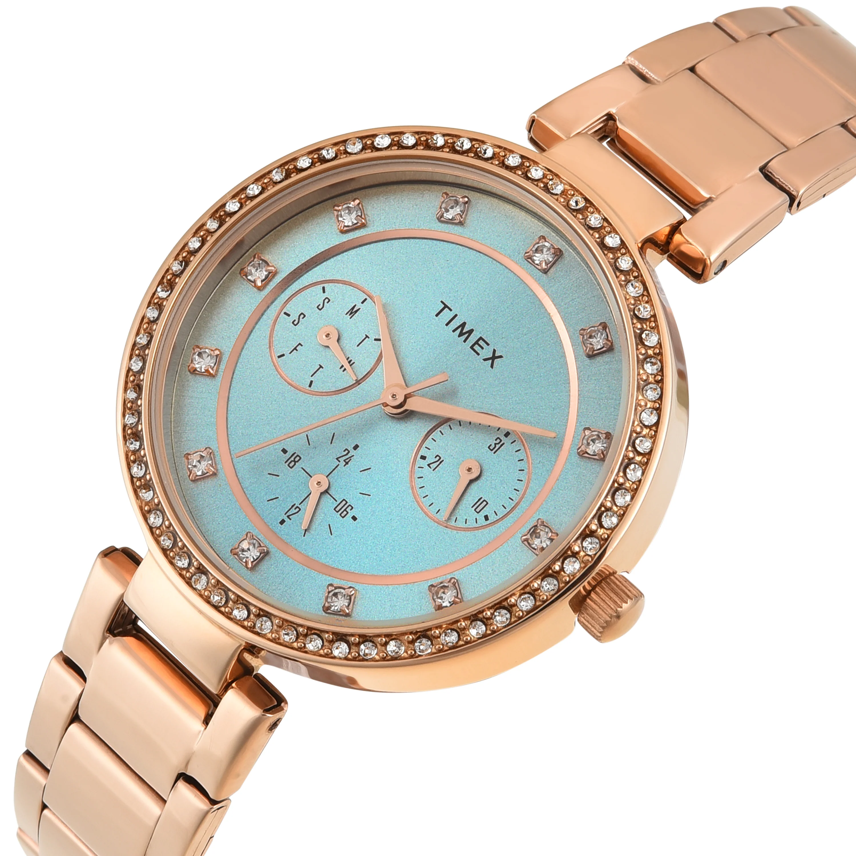 TIMEX Women Blue Round Dial Analog Watch - TWEL18705 - Image 2