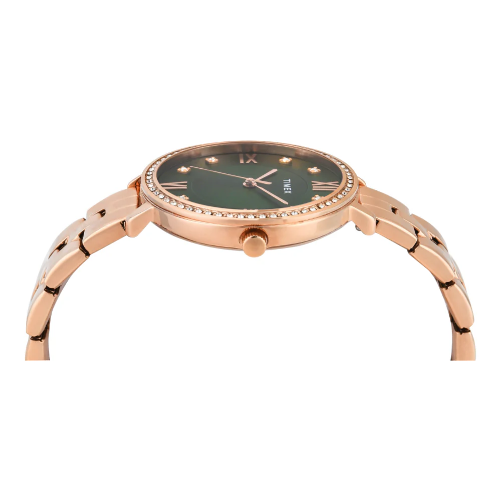 Timex Women Green Round Analog Dial Watch- TWEL14710 - Image 6