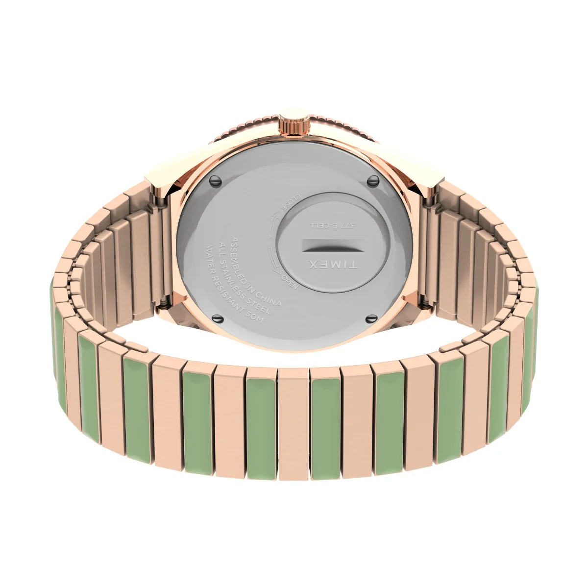 Q Timex Malibu 36mm Stainless Steel Expansion Band Watch - Image 4