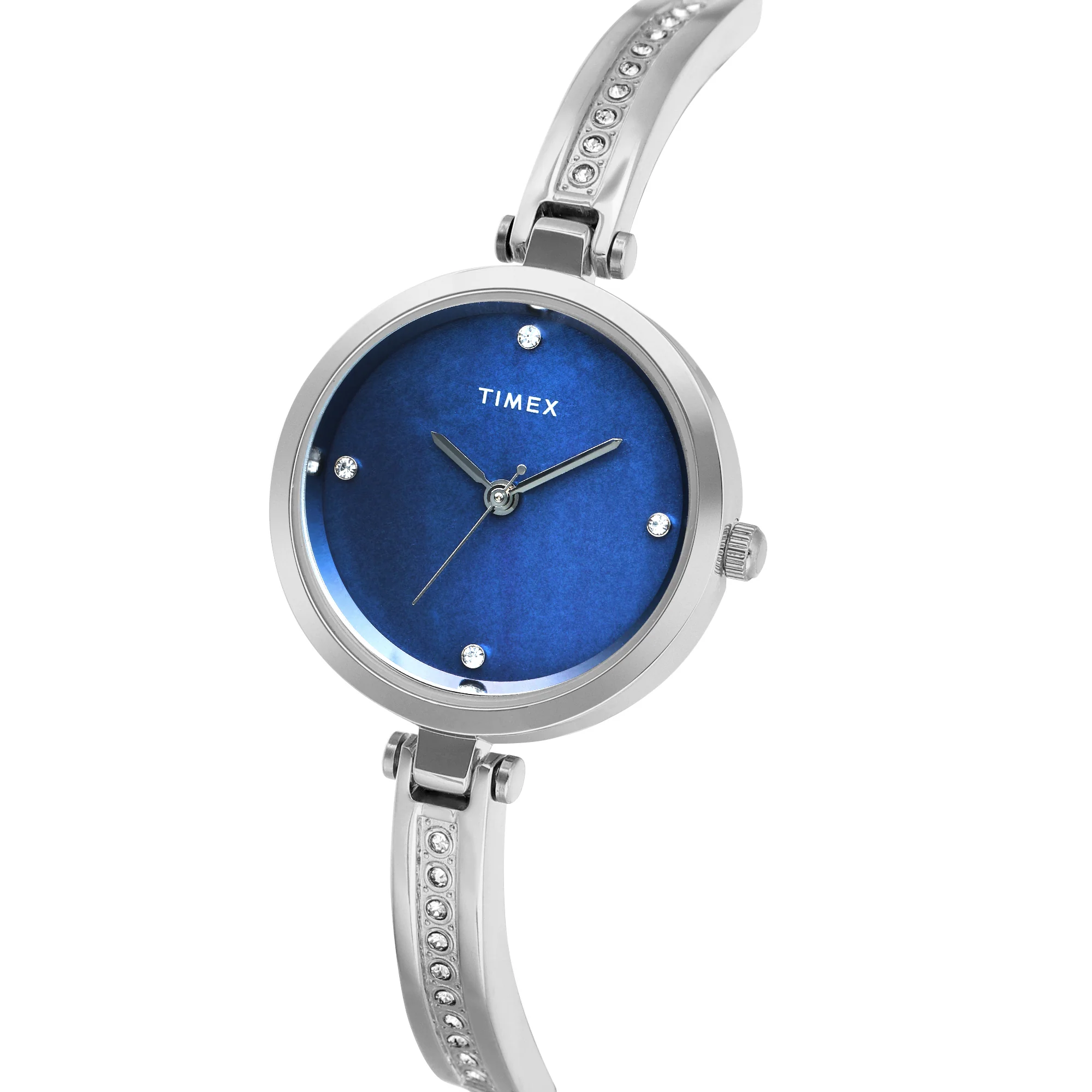 TIMEX Women Mother of Pearl Blue Round Dial Analog Watch - TWEL200SMU01 - Image 2