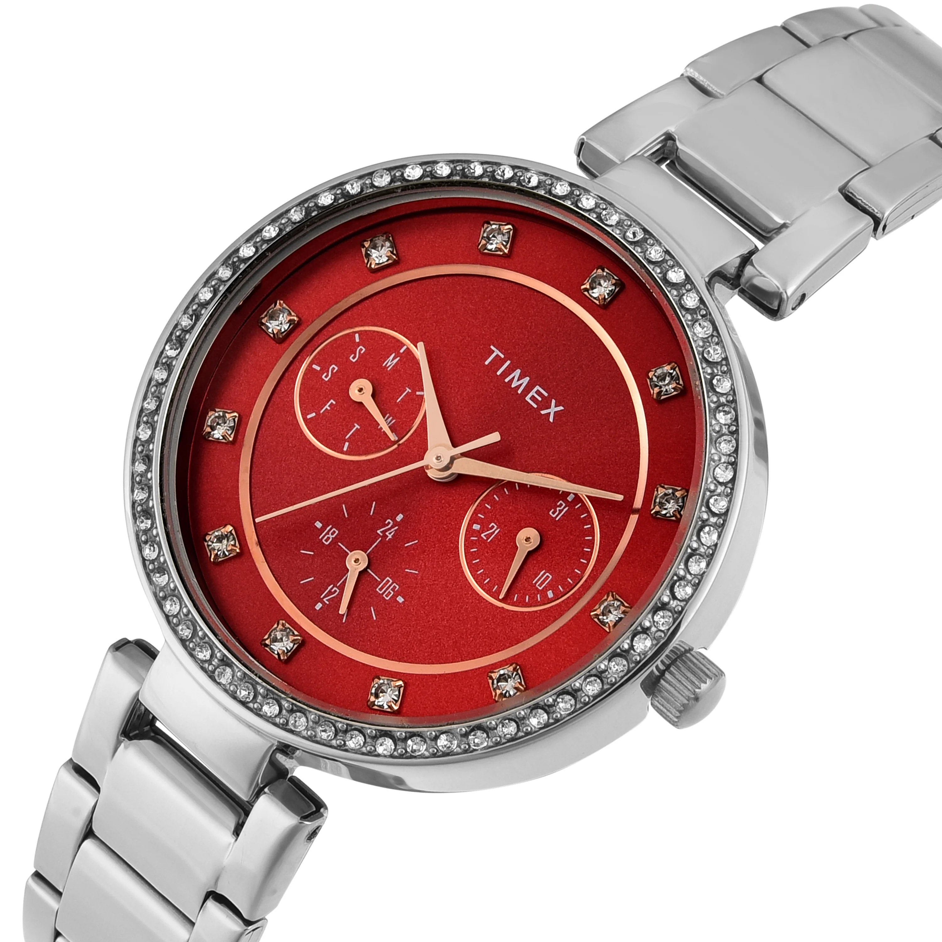 TIMEX Women Red Round Dial Analog Watch - TWEL18704 - Image 2