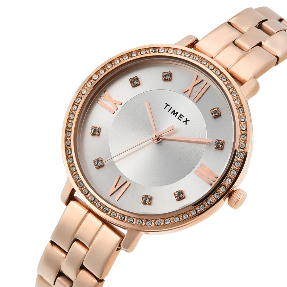 Timex Women Silver Round Analog Dial Watch- TWEL14711 - Image 2
