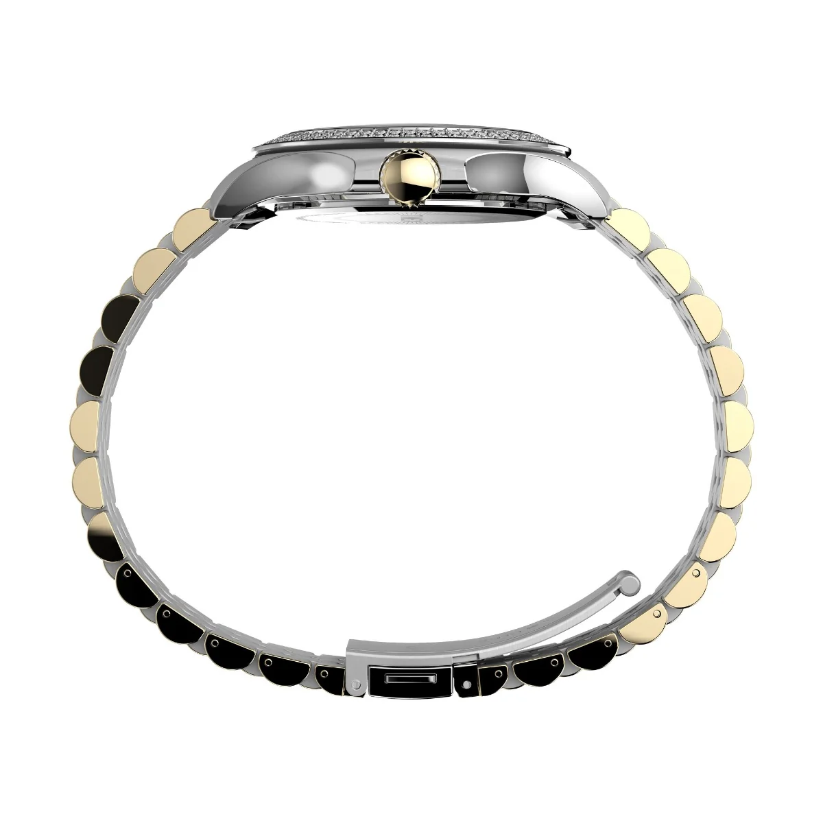 Timex Women Silver-Tone Brass Round Dial Analog Watch-TW2V79500UJ - Image 3