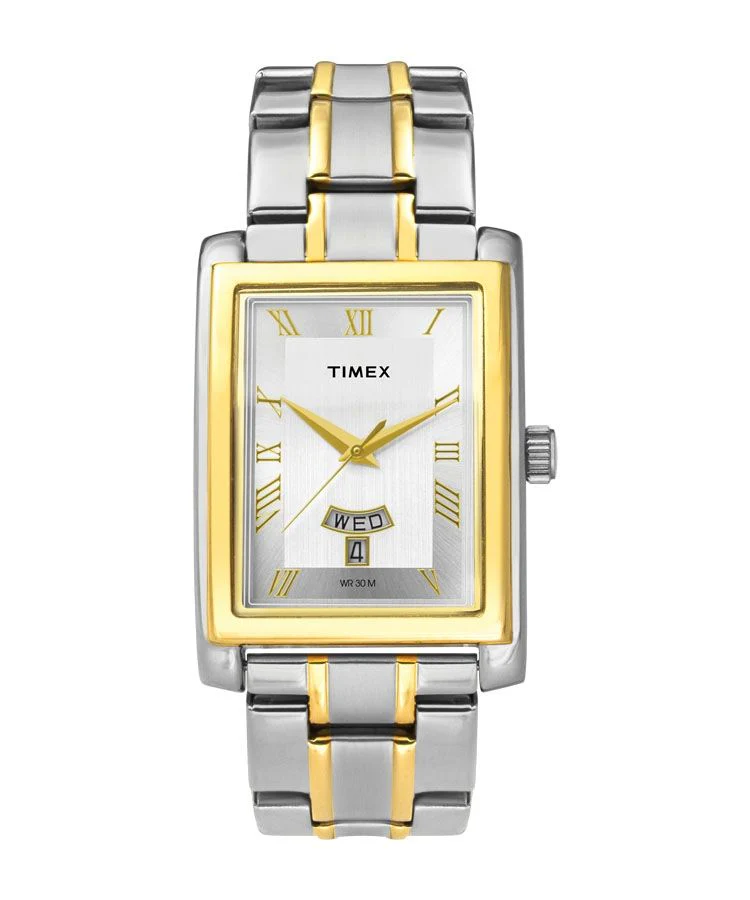 Timex Empera Men's Quartz Analog Silver Dial Rectangle Case Day Date Function Watch -TW000G714 - Image 2