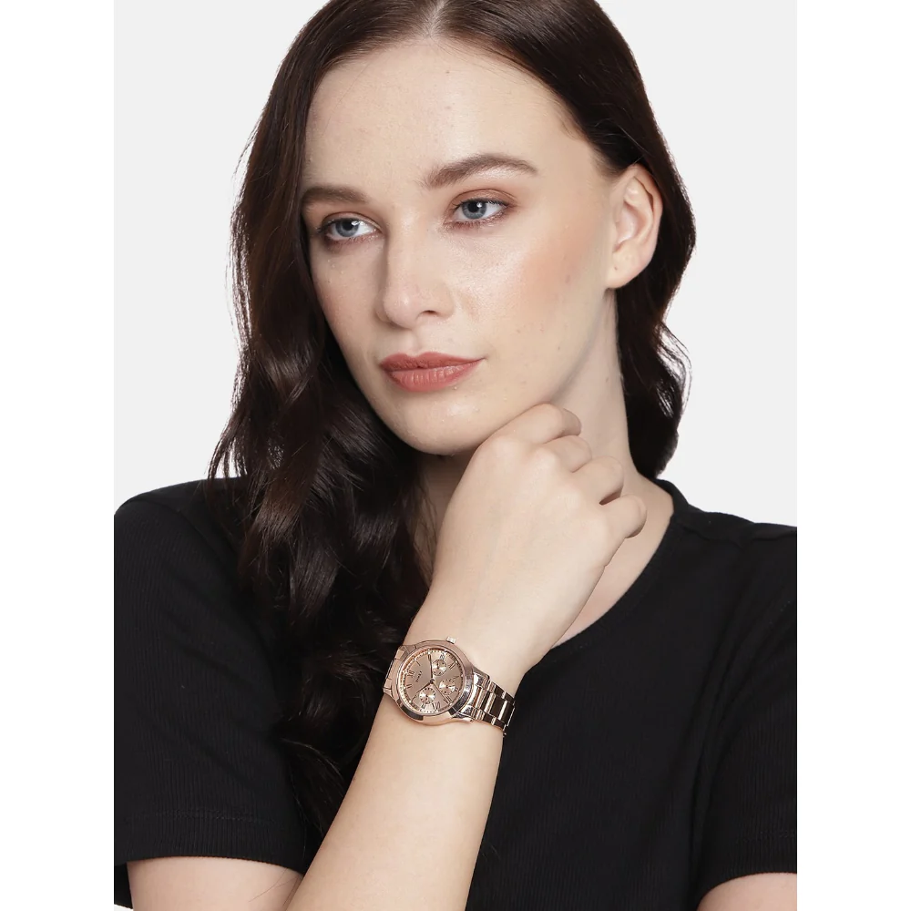 Timex Fashion Women's Rose Gold Dial Round Case Multifunction Function Watch -TW000Q810 - Image 15