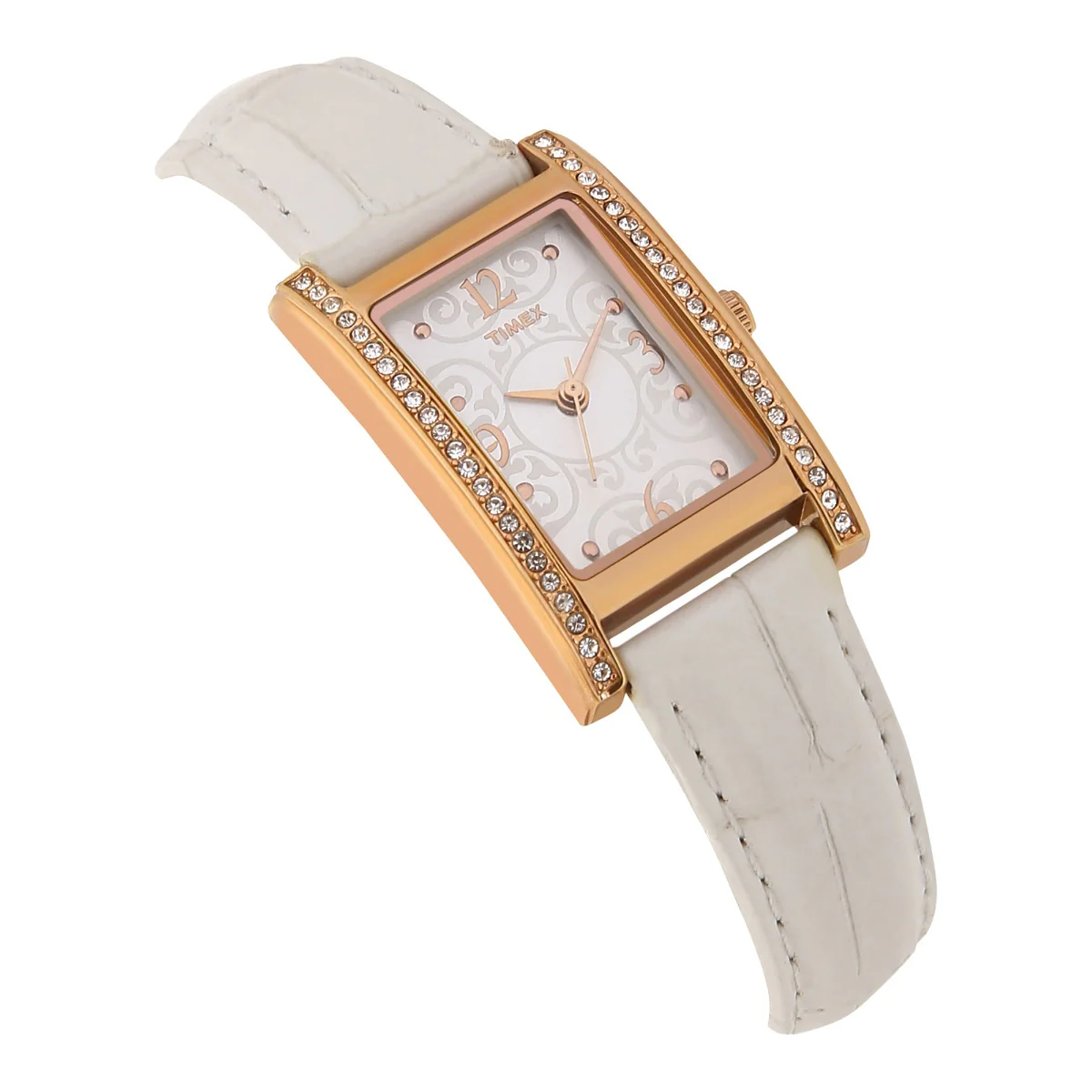 Timex Fashion Women's Silver Dial Rectangle Case 3 Hands Function Watch -TW000Y701 - Image 2