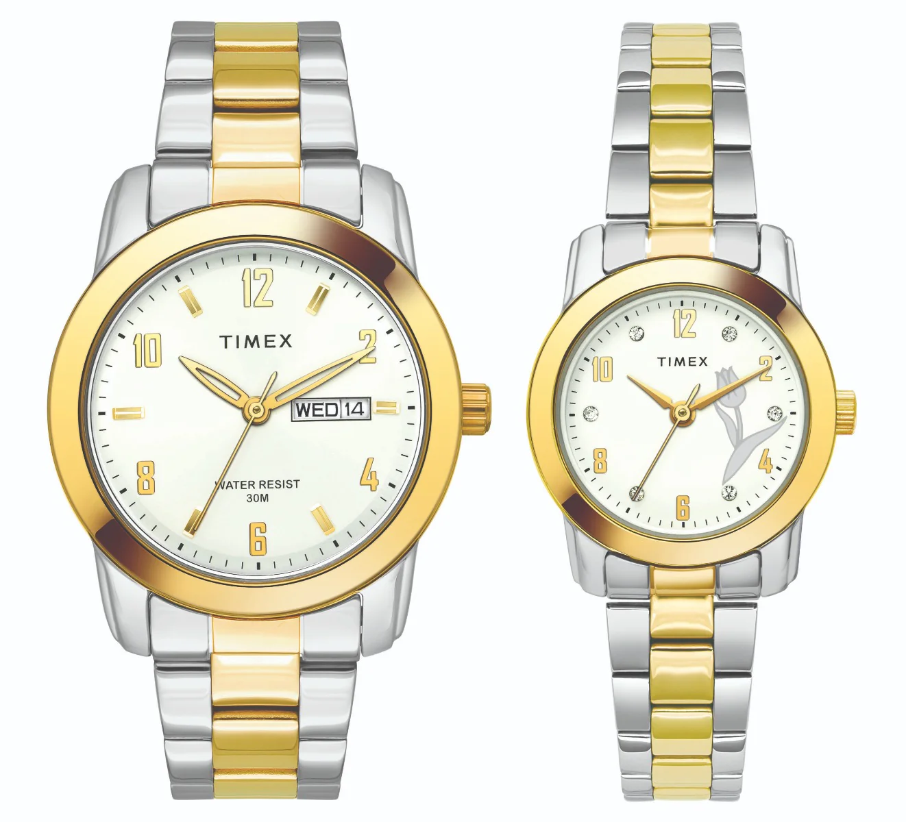 Timex Classics Pairs White Dial Round Case Day Date/3 Hands Function Watch -TW00PR245 - Image 3