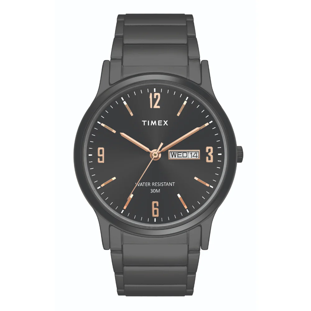 Timex Classics Pairs Black Dial Round Case Day Date/3 Hands Function Watch -TW00PR264 - Image 2